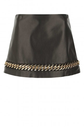 Versace Czarna spódniczka mini ze skóry nappa