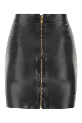 Versace Czarna lateksowa spódniczka mini