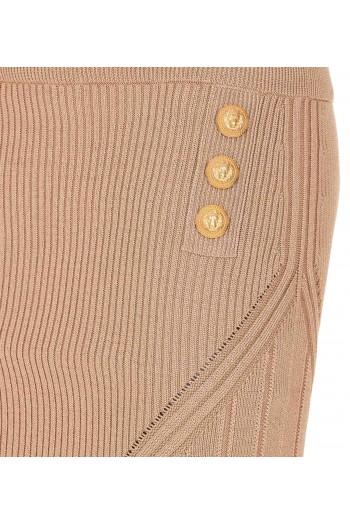 Balmain Elastyczna spódnica z logo guzikami