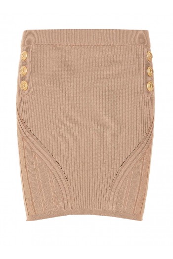 Balmain Elastyczna spódnica z logo guzikami