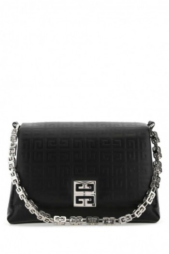 Givenchy Czarna skórzana średnia torba na ramię 4G Soft