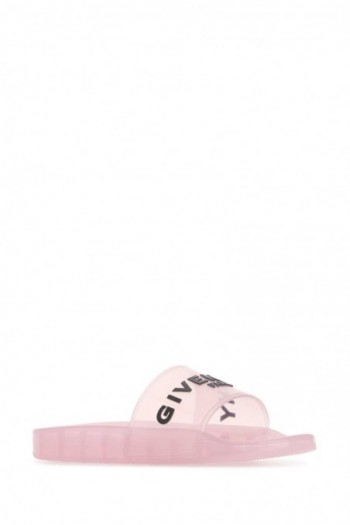 Givenchy Różowe gumowe kapcie Slide