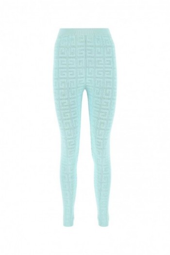 Givenchy Pastelowe jasnoniebieskie legginsy z mieszanki wiskozy