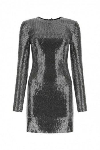 Dolce & Gabbana Rozciągliwa nylonowa sukienka z cekinami