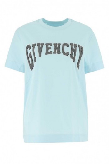 Givenchy Jasnoniebieska koszulka z bawełny