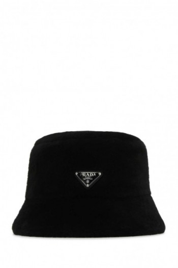 Prada Czarny kapelusz z logo