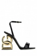 2Dolce & Gabbana Czarne skórzane sandały
