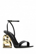 2Dolce & Gabbana Czarne skórzane sandały