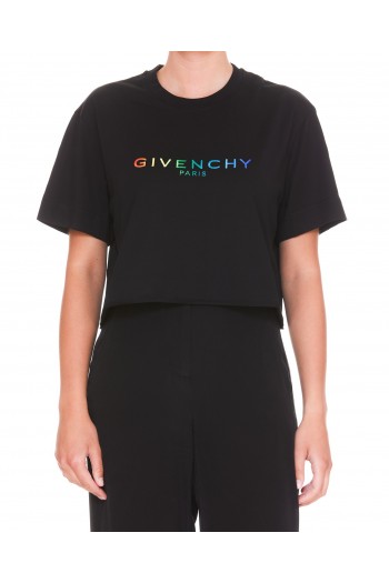 Givenchy Krótka koszulka z kolorowym logo