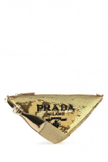 Prada Torebka Triangle ze złotymi cekinami