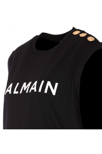 Balmain Czarna koszulka z logo 'Balmain'