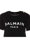 2Balmain Czarna koszulka z logo 'BALMAIN PARIS'