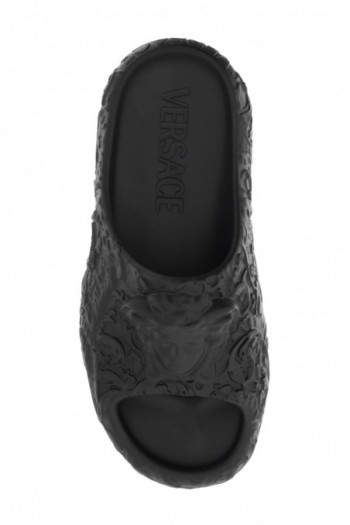 Versace Czarne gumowe klapki