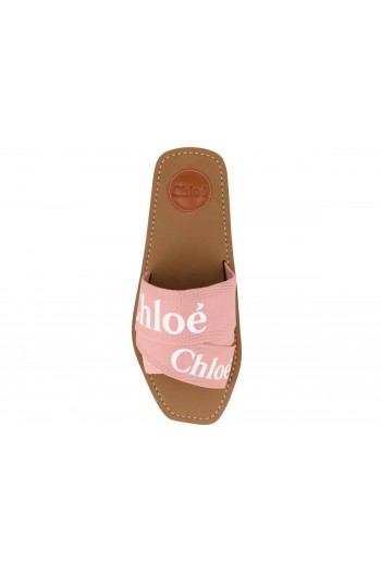 Chloe-sandały-logo-materiałowe-różowe-C19U188086H6-