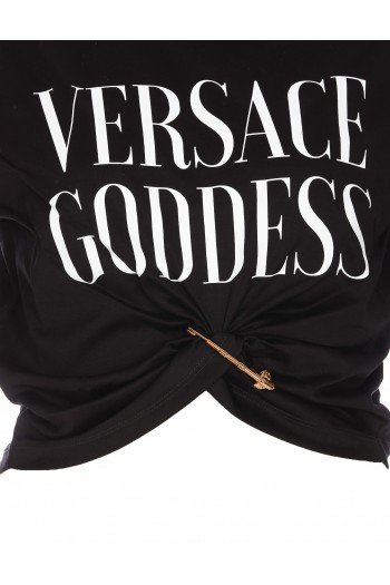 Versace Czarny top 'Versace Goddes'
