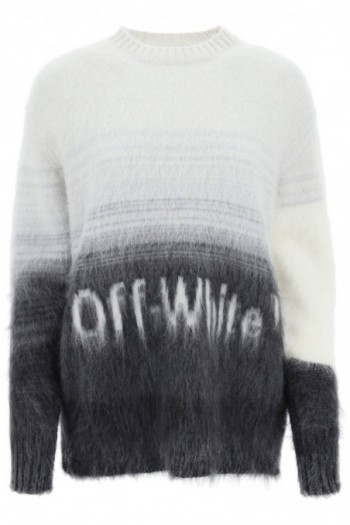 Off-white Sweter moherowy z logo