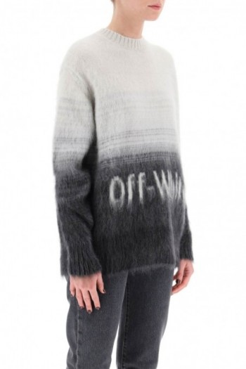 Off-white Sweter moherowy z logo