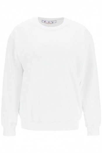 Off-white Biała bluza z nadrukiem 'Diag'