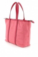2Moschino Różowa torba shopper z żakardowym logo