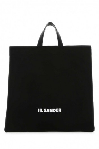 Jil Sander Czarna płócienna torba shopper