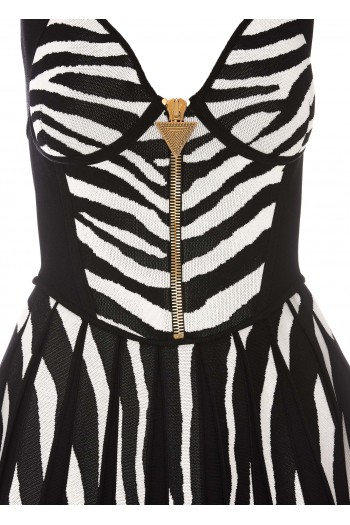 Balmain Krótka sukienka 'Zebra'
