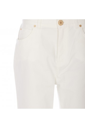 Balmain Białe spodnie o prostym kroju