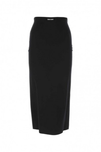 Miu Miu Czarna elastyczna spódnica nylonowa