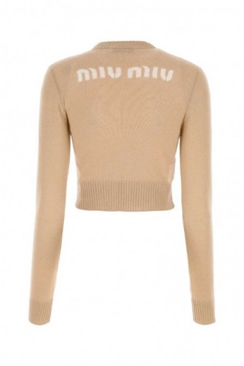 Miu Miu Beżowy kaszmirowy sweter