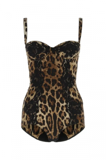 Dolce & Gabbana Strój kąpielowy z nadrukiem leoparda