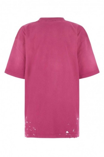 Balenciaga Tyrian fioletowy bawełniany t-shirt oversize