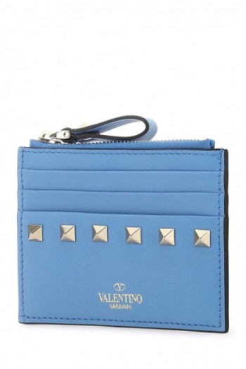 Valentino Etui na karty w kolorze błękitu cerulean