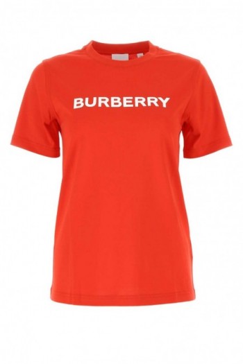 Burberry Czerwona bawełniana koszulka