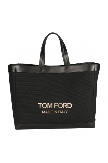 Tom Ford Czarna torba shopper z logo