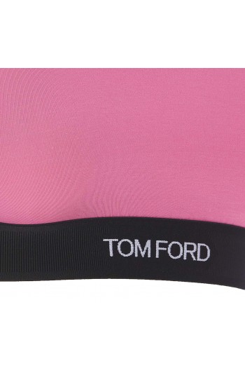 Tom Ford Różowy top z logo paskiem