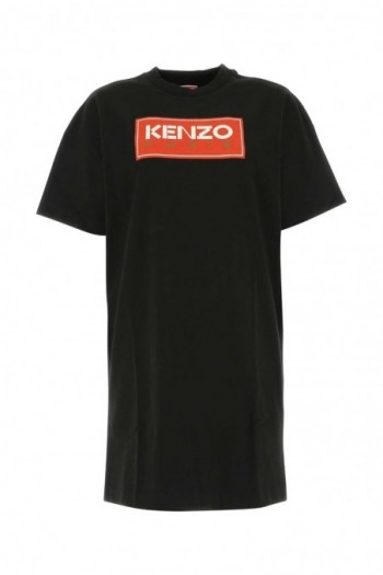 Kenzo Czarna bawełniana sukienka t-shirtowa