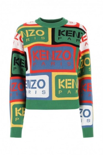 Kenzo Bawełniany sweter z haftem