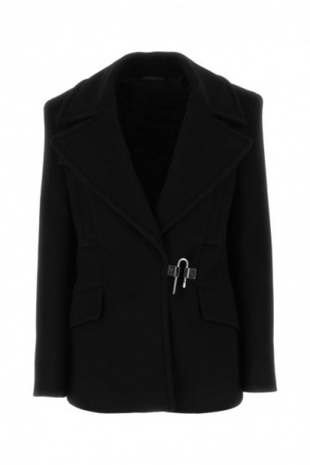 Givenchy Czarny wełniany płaszcz