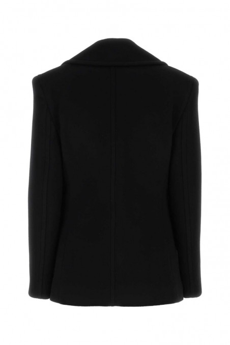 Givenchy Czarny wełniany płaszcz
