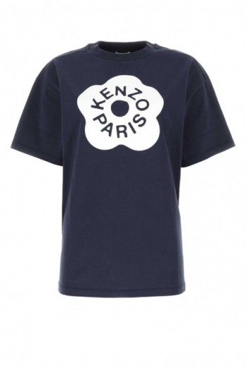 Kenzo Granatowa bawełniana koszulka typu oversize