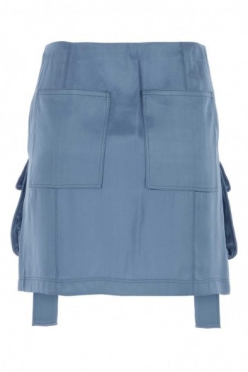 Fendi Satynowa mini spódniczka w kolorze błękitnym