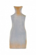 2Off White Dwukolorowa mini sukienka z elastycznej bawełny