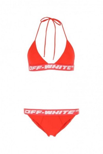 Off White Czerwone bikini z elastycznego poliestru