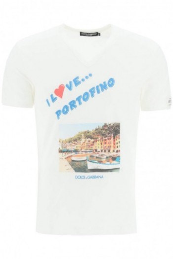 Dolce & gabbana Koszulka z nadrukiem Portofino Re-edition