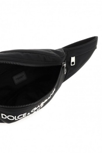 Dolce & gabbana Czarna nylonowa saszetka z logo D&G