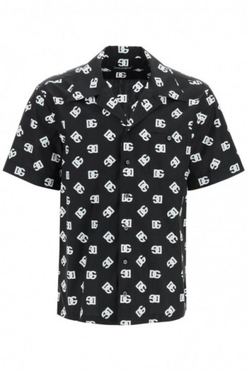 Dolce & gabbana Koszula z krótkim rękawem pokryta logo D&G