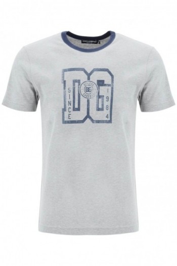 Dolce & gabbana Szara koszulka z logo D&G