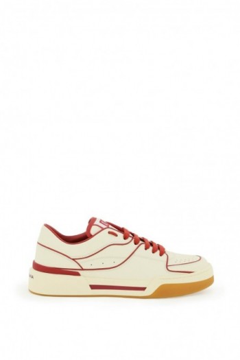 Dolce & gabbana Biało czerwone sneakersy New Roma