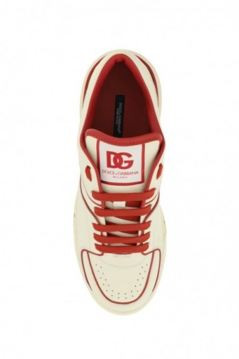 Dolce & gabbana Biało czerwone sneakersy New Roma