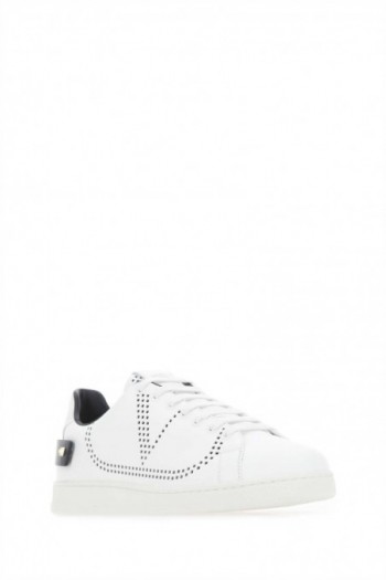Valentino Białe skórzane sneakersy Backnet
