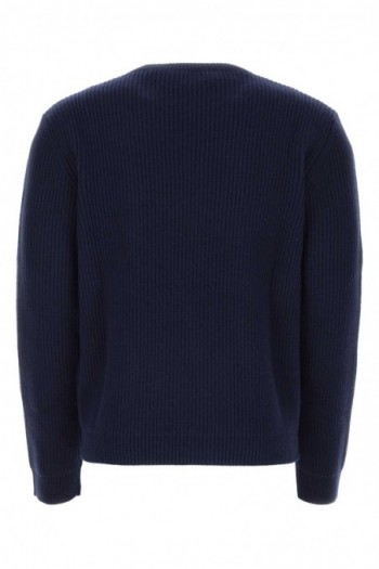 Valentino Ciemnoniebieski sweter z wełny dziewiczej